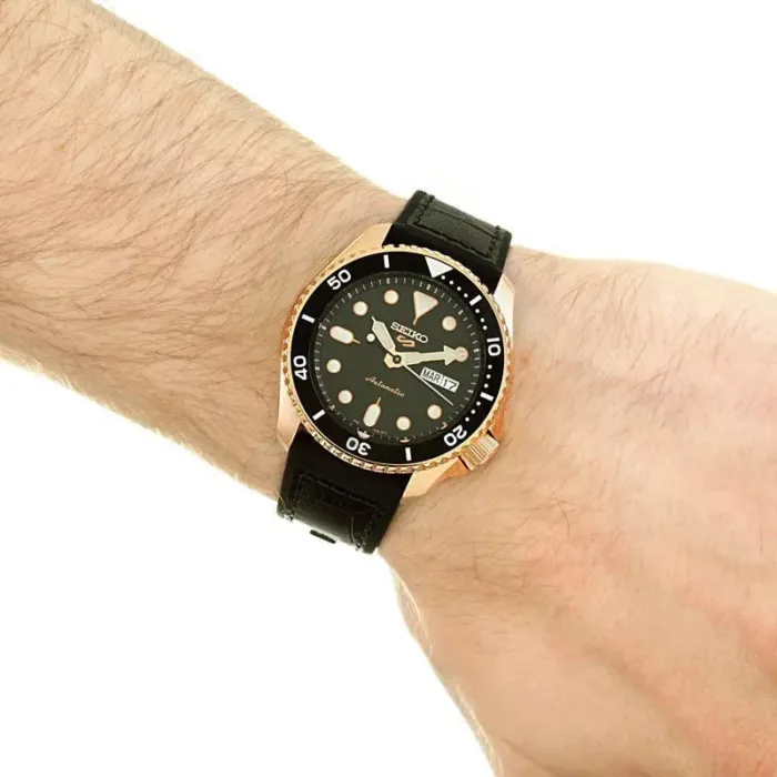 Seiko 5 Sport SKX Automatic Black Dial Black Silicone Strap Watch For Men - SRPD76K1 - Image 5